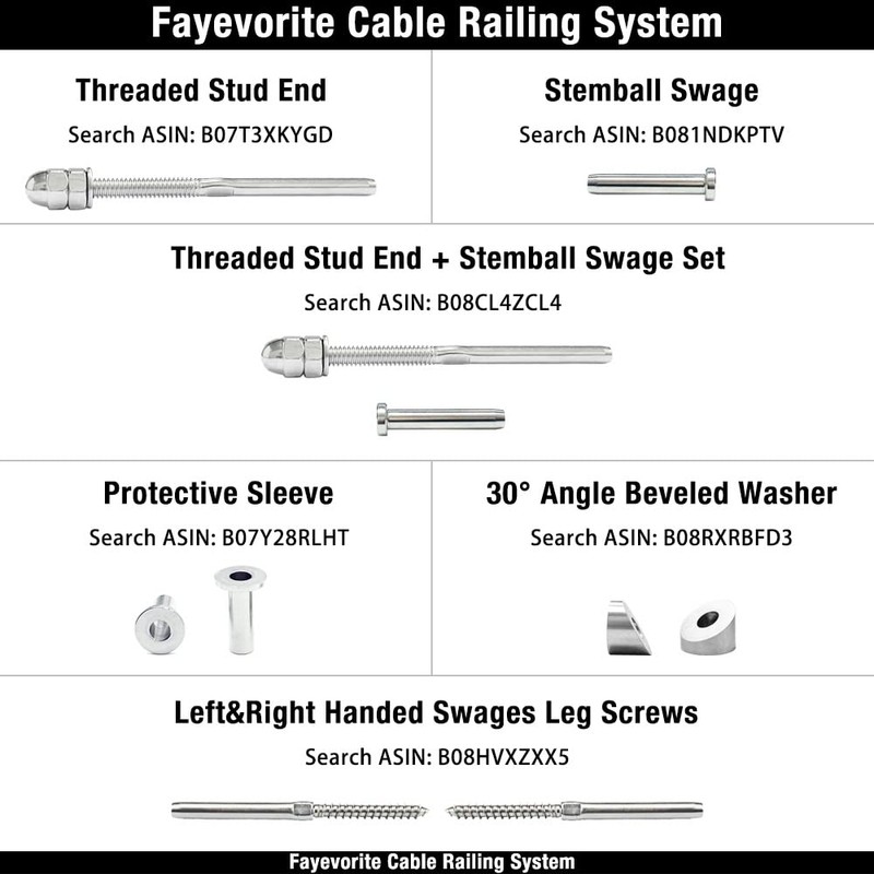 100 Pack Fayevorite Stainless Steel Hand-Crimp Stemball Swages for 1/8"