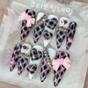 Black Gyaru Cosplay Handmade Nail Tips - Square S /