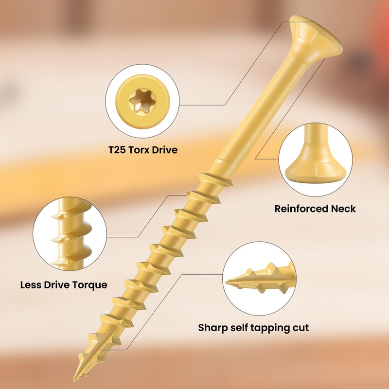 BNUOK Deck Screws 4 inch, Wood Screws #10 x 4,