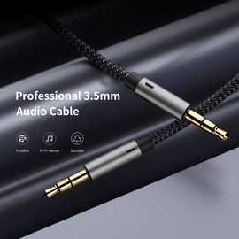 Ruaeoda Aux Cord for Car 6 ft,3.5mm Audio Cable Male to Male Stereo Hi-Fi Sound Nylon Braided aux to aux 1/8 Cable for Headphones Car Home Stereos Speakers Tablets