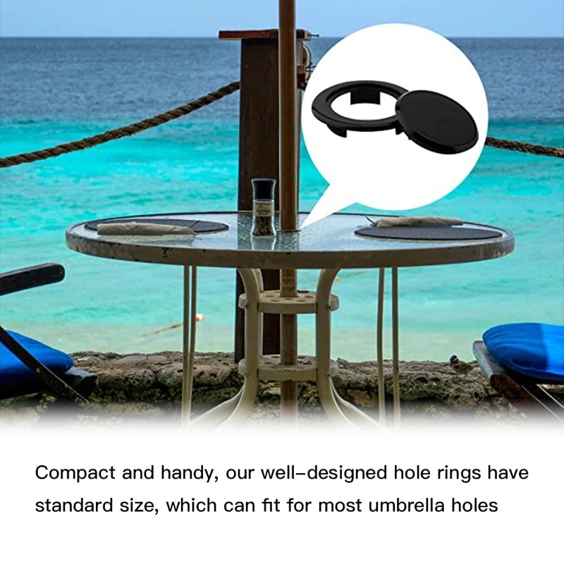 DHinkyoung 2 Set Parasol Hole Rings Plastic Patio Umbrella Table