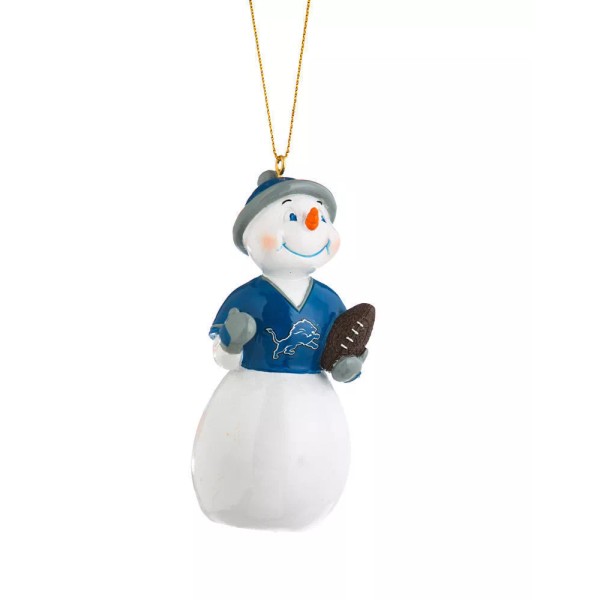 Fans With Pride Detroit Lions Jock Frost Snowman Polystone Ornament