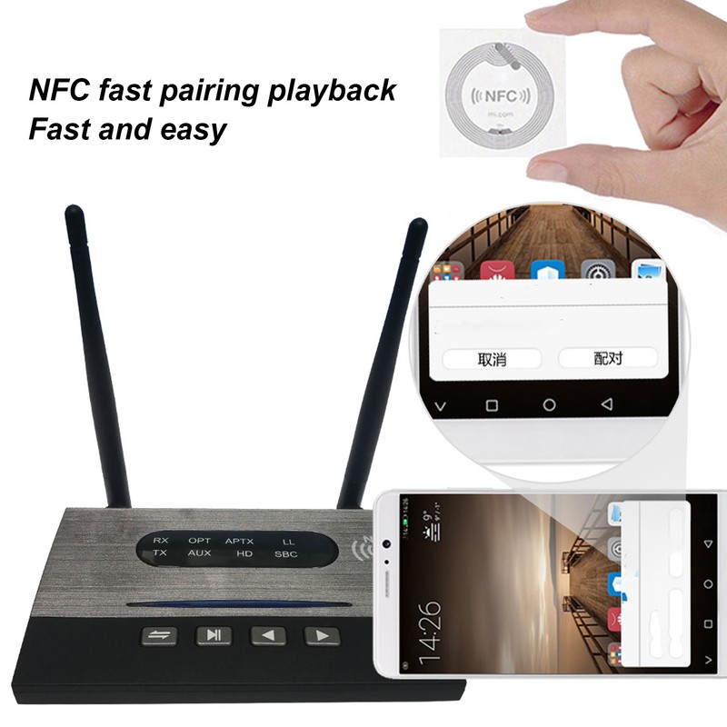 BT 5.0 Transmitter Receiver HiFi Lossless Sound CSR Chip NFC