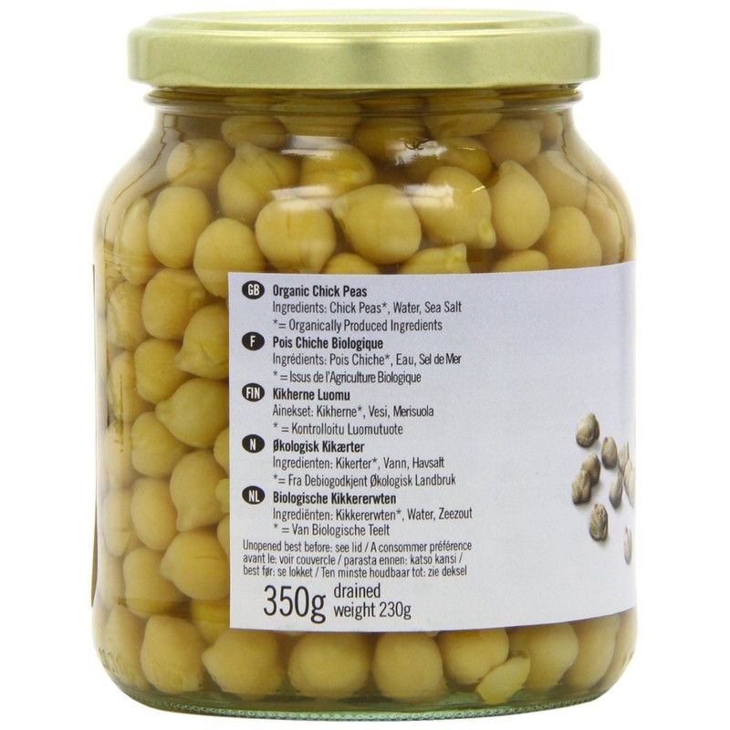 Biona Organic Jarred Chick Peas 350 g (PACK OF 4)