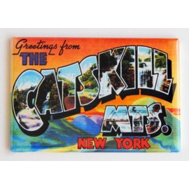 Greetings from Catskill Mountains New York Fridge Magnet (Style A) (1.75 x 2.75 inches)