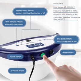 VnioLife Ionic Foot Bath Detox Machine, Ion Detox Foot Bath Cleanse, LED Display Spa with Heated Belt, Wrist Strap, Arrays, Liners (Portable Handbag)