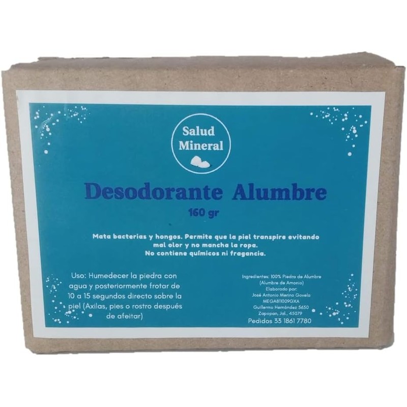 Desodorante Natural Piedra de Alumbre Cristal Zero Waste (160gr)
