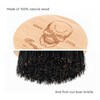 Menesia Small and Round Beard Brush, Pocket Travel Men's Wooden