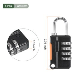 YOKIVE 1 Set 4 Digit Combination Lock with Security Cables, Outdoor Padlock Steel Lock Chains | Great for Lockers Baggage Bikes (Black, 6.5Ft)