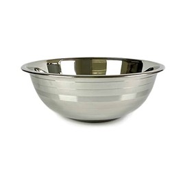 Tredoni 24 cm Semi-Deep Washing/Mixing Bowl, Multi-Purpose Cooking/Baking Bowl Made of Robust, Rustproof Stainless Steel (24 cm)