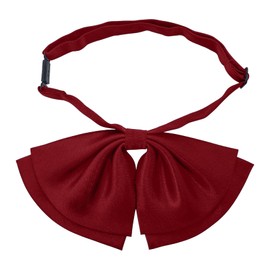 Silk Women Casual Bow Tie, Pre-Tied Japanese kawaii School Girl Uniform Anime Bowtie For Lolita Floppy Necktie FWBT-1 (Burgundy)