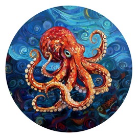 Individz Wooden Puzzle for Adults Children, Unique Animal-Shaped Deep Sea Octopus Wooden Puzzle, Creative Birthday Gift for Adults (L-34 x 34 cm, 300 Pieces)