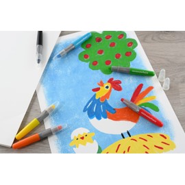 Eberhard Faber 529006 Gel Crayons Basic in 6 Bright Colours, with Sliding Sleeve, Soft Paint Setting, in Cardboard Case, Suitable for Painting on Windows