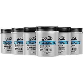 got2b Strand Matte Paste (100 ml), Styling Paste for Matte Surfer Looks, for Scratching, Texturing or Taming without Gluing, Medium Hold, 6 x 100 ml