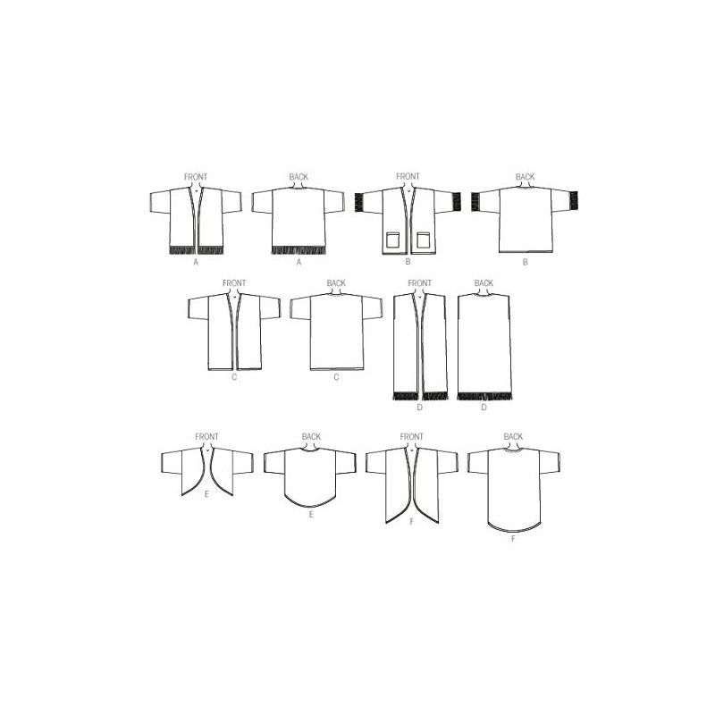 Butterick Patterns 6176, Misses Kimono,Sizes (16-18) (20-22) (24-26), Polyester, Multi-Colour,