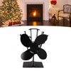 Heat Powered Fireplace Fan 4 Blades Aluminum Alloy Stove Fan