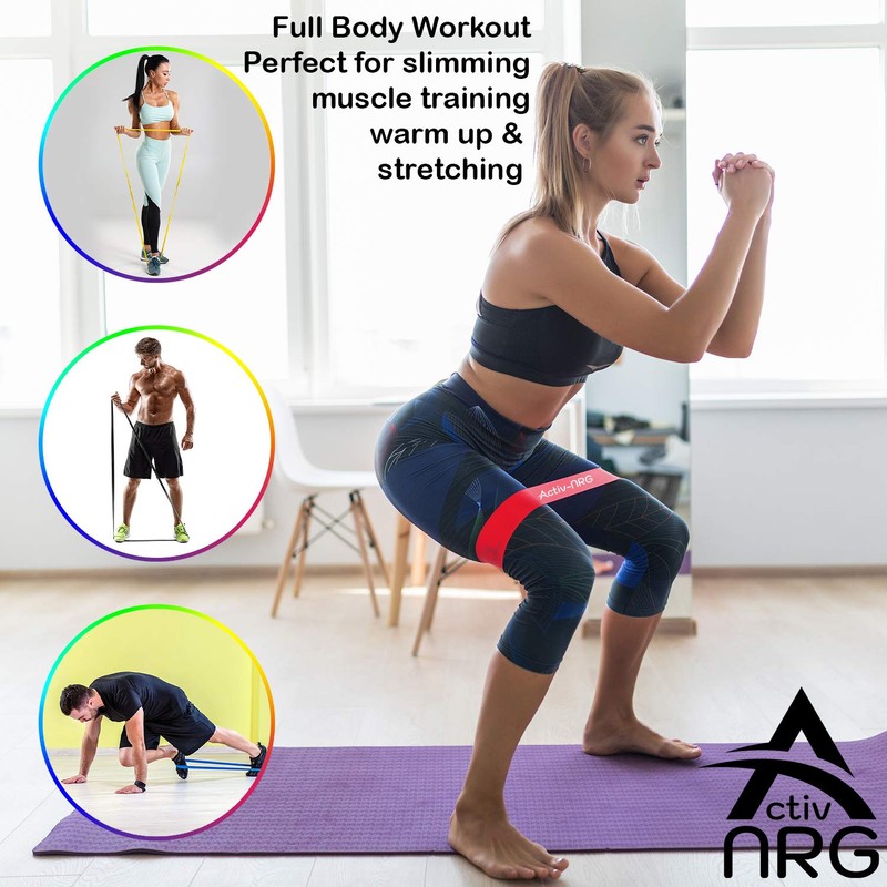 Resistance Bands - Loop Fitness Bands in 5 Different Strengths