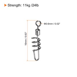 PATIKIL Corkscrew Swivel Snap, 30 Pack 24lb Stainless Steel Quick Release Cork Screw Fishing Terminal Tackle, Black