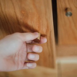 NAKUPENDA Pack of 6 Furniture Knobs, Gold Furniture Handles, Solid Brass Cabinet Knobs, Drawer Knobs, Copper Gold Drawer Handle for Cabinets, Bookshelves, Chest of Drawers (15 x 19 mm)