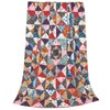 Printed Abstract Floral Boho Patchwork Throw Blanket Ultra Soft Cozy