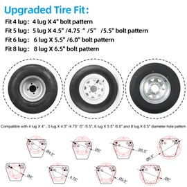 Lusheer Stake Pocket Spare Tire Carrier,Spare Tire Mount Bracket for Trailer,Fits Most 4 & 5 & 6 & 8 Lugs Wheels on 4", 4.5'', 4.75'', 5", 5.5",6" or 6.5" Bolt Patterns,Heavy Duty Powder Coat