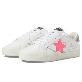 Vintage Havana® Gadol Sneakers for Women – Leather Upper – Perforated Design – Padded Synthetic Insole White/Pink Silver 8.5 M