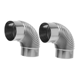 SEWACC 2pcs Stainless Steel Elbow Exhaust Pipe for Outdoor Stove Leak Resistant Chimney Connector User Friendly Heaters and Range Hoods