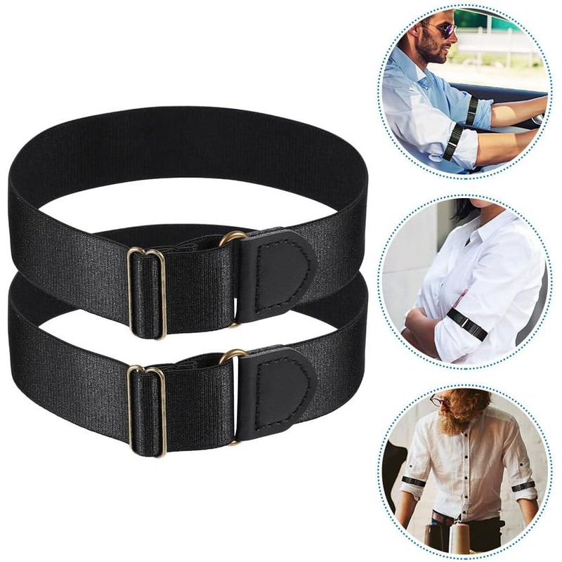 Baluue 4Piezas Antideslizantes para Mangas de Ajustables para Hombres y