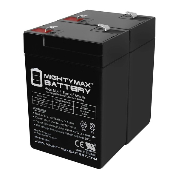 Mighty Max Battery 6V 4.5Ah Battery for Chloride,1000010149,1000010162,1000001067-2 Pack