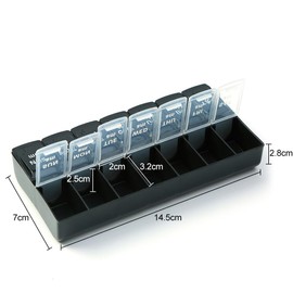 WOLMIK Tablettenbox 7 Tage Morgens Abends, Handlicher Tablettenbox mit Großen Separaten Fächern, Leicht Zu Öffnen, für Vitamine, Nahrungsergänzungsmittel und Medikamente