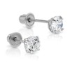 14k White Gold Made with Cubic Zirconia Solitaire Stud Earrings