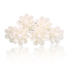 White Flower Hair Pins Lotus Flower Wedding Bridal Hair Accessories Flower Hair Pin Communion Hair Pins Bridal Jewellery Bun Pins White Set of 12