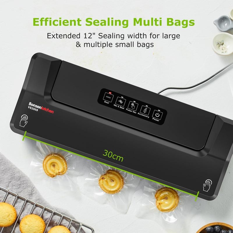 Bonsenkitchen VS2000 Vacuum Sealer for Wet and Dry Food Modes,