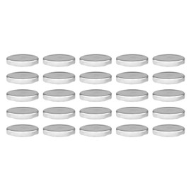 WELLGRO To 53 Preserving Lid, Silver, Metal, Replacement Lid for Preserving Jar, Various Quantities, Quantity: 25 Pieces