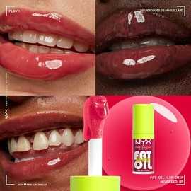 NYX PROFESSIONAL MAKEUP Fat Oil Lip Drip, Aceite Labial Hidratante con Brillo, Fórmula Vegana con Color, Hidratación hasta por 12 Horas - Newsfeed (Ro