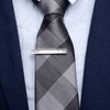 Rockyu Men's Tie Clip, Stylish, Stylish, Silver Simple, Brass, Cufflinks,