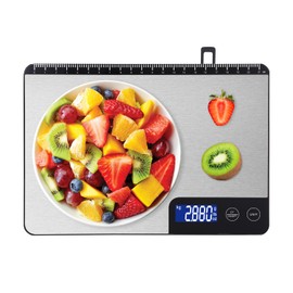 SinLaw Küchenwaage,15kg Digitale Küchenwaage mit Lineal,Profi Digitale Küchenwaage,Edelstahl Digitalwaage mit Lcd Display und Tara Funktion,hohe Präzision bis zu 1g