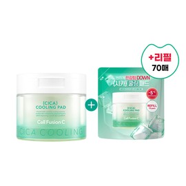 Cellfusion C Postalpha Cica Cooling Pads 70 sheets + 70 sheets refill / Hypoallergenic soothing cooling daily toner pad / 셀퓨전씨 포스트알파 시카 쿨링 패드 70매 + 70매 리필 / 저자극 진정 쿨링 데일리 토너 패드