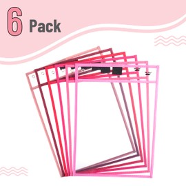 Mr. Pen- Dry Erase Pocket Sleeves, 6 Pack, 10"x14", Ocean Breeze Color Theme, Dry Erase Pockets Reusable Sleeves, Job Ticket Holders with Marker Holder & Metal Eyelet