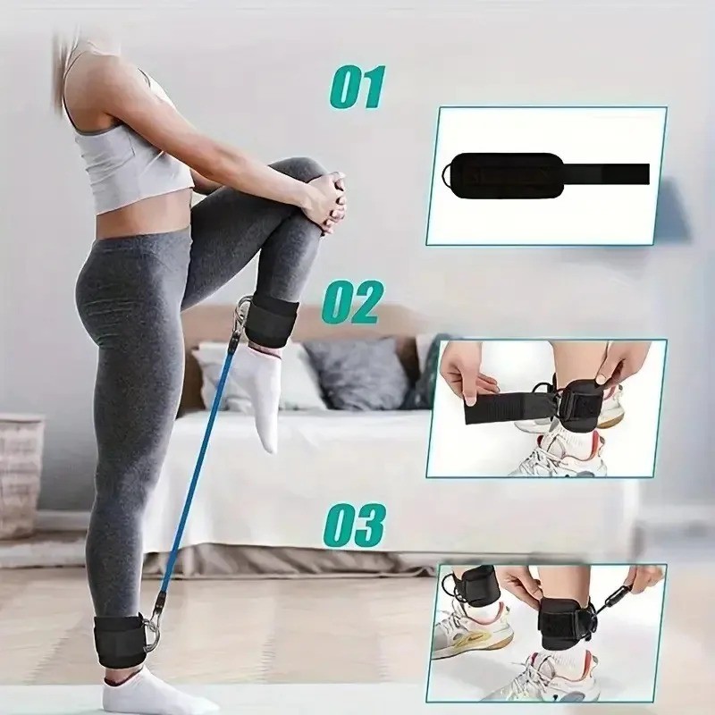 Adjustable Ankle Straps for Cable Machine – Neoprene Padded Glute