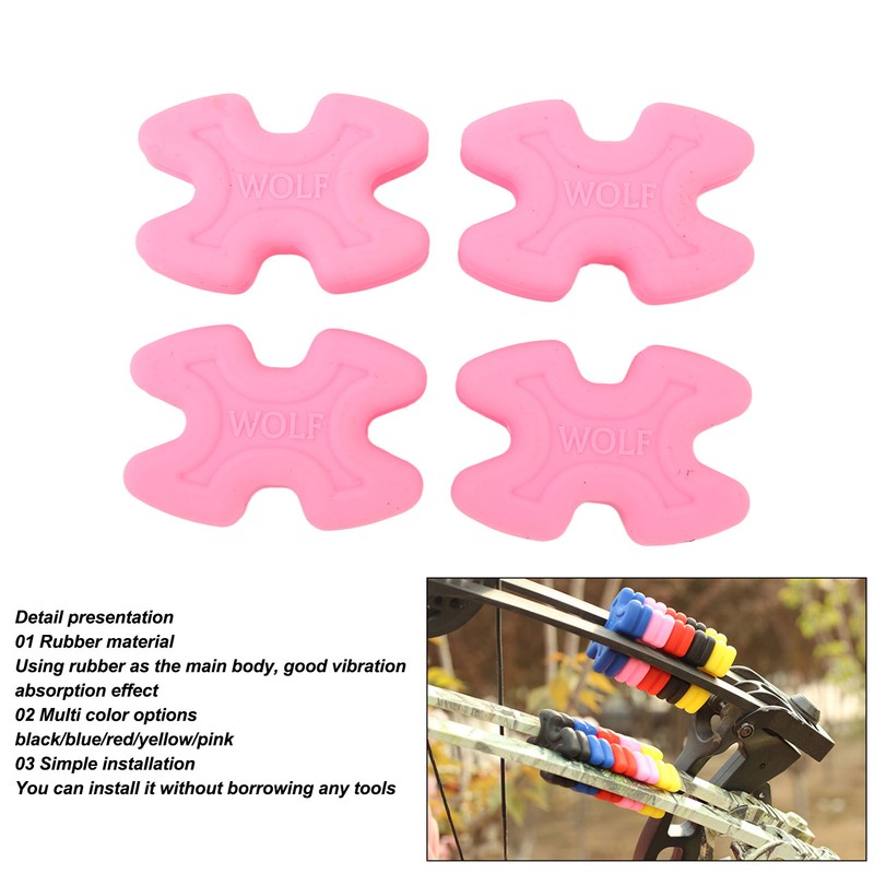 4pcs Bow Limb Dampener Wear Resistant Rubber Reducing Noise Vibration