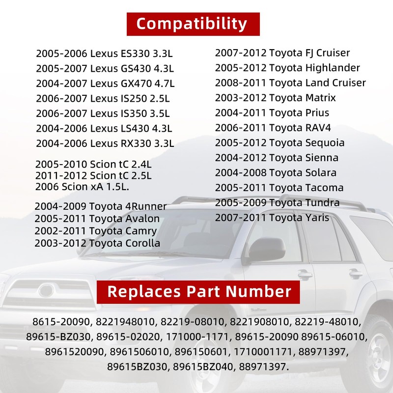 2pcs Knock Sensor with Harness Compatible with 2004-2008 Toyota Camry