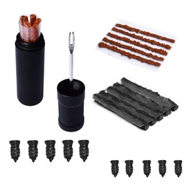 Lotatheta Bike Tubeless Tire Repair Kit Plugger Plugs Tool Fix Flat Puncture MTB Road Mountain Bicycle+10 Pcs Vacuum Tyre Nail Rubber Self-Tapping Screw+15 Strips (5 x1.5 mm+5 x 2.5 mm+5 x 3.5 mm)