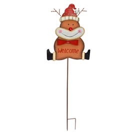 Reindeer Christmas Yard Stakes with LED Light and Christmas Hat Metal Christmas Garden Stakes Metal Christmas Yard Stake Seasonal Christmas Decor Outdoor Decorative Lawn Decor Patio Decorations Rustic