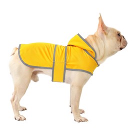 Dog Raincoat Hooded,Waterproof Rain Coat for Dogs with Adjustable Belly Strap,Reflective Strips, Lightweight Slicker Poncho Rain Jacket for Small Medium Large Dogs (Yellow, Medium)