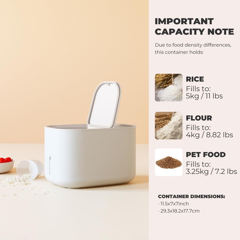 Zuutii Rice Storage Container,Food Container, Dry Food Storage, Pet Food