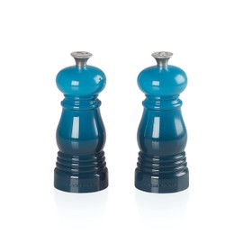 Le Creuset Set 2 Mini Macina Sale e Pepe, Plastica ABS, Rispettivamente 5 x 5 x 12.1 cm, Macina in Ceramica, Deep Teal, 96002500642000