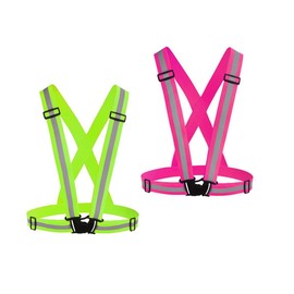 Chiwo Reflective Vest Running Gear 2Pack, High Visibility Adjustable Safety Ves for Night Cycling,Hiking, Jogging,Dog Walking