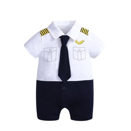 EnDast Cosplay Short Sleeve Half Length Romper Soft Material Design Pattern Korean Children's Clothing Fashionable Infant Kids Baby Clothes 60cm 66cm 70cm 73cm 80cm 90cm, Pilot