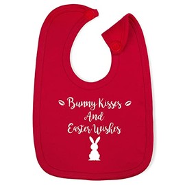 Hippowarehouse Bunny Kisses And Easter Wishes cotton baby nursing bib boys girls 35cmx22cm